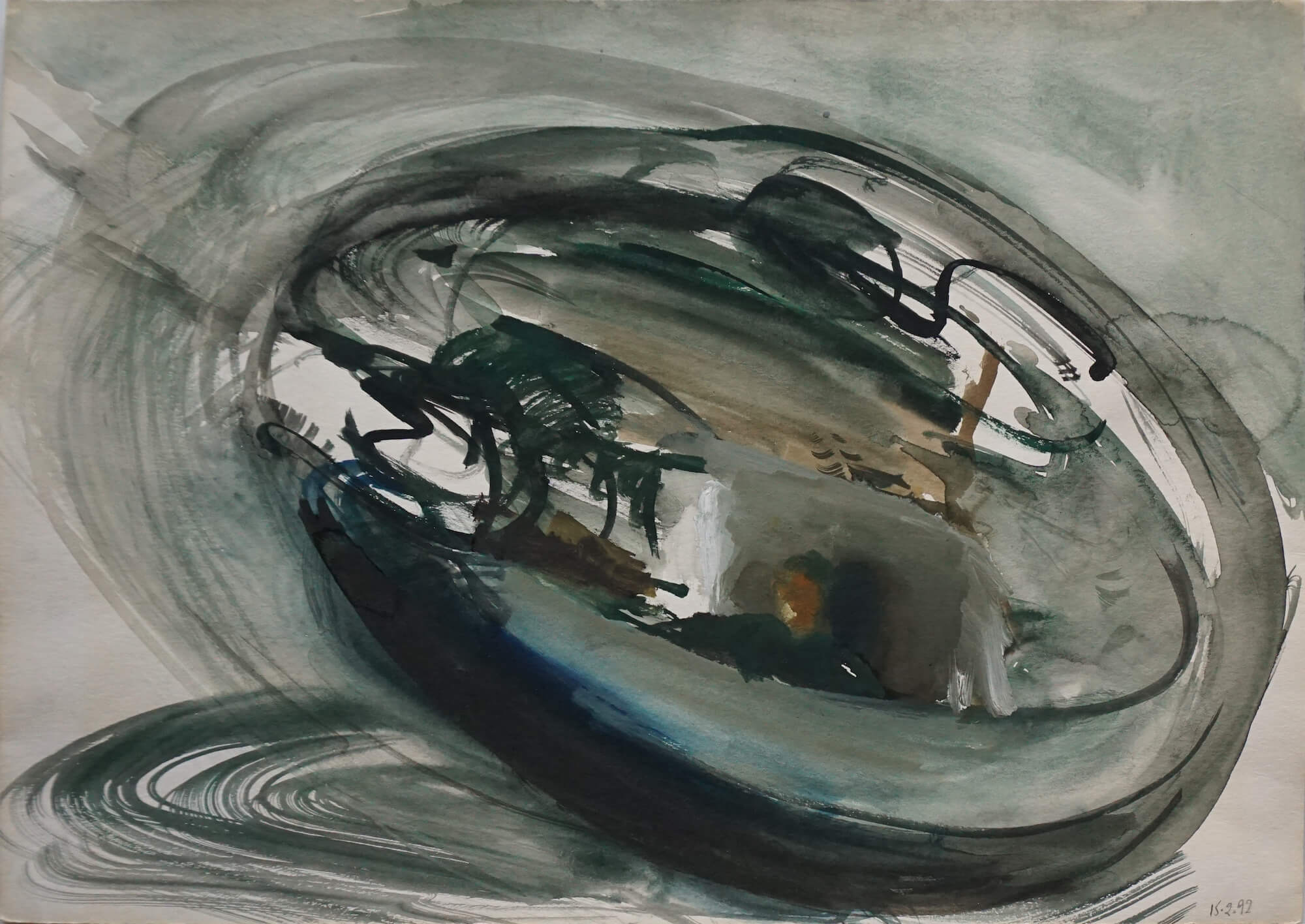 11. Emilia Tsekoura, Eggland, No 7, Ink And Tempera On Paper, 1992, 41.5 X 29.5 Cm