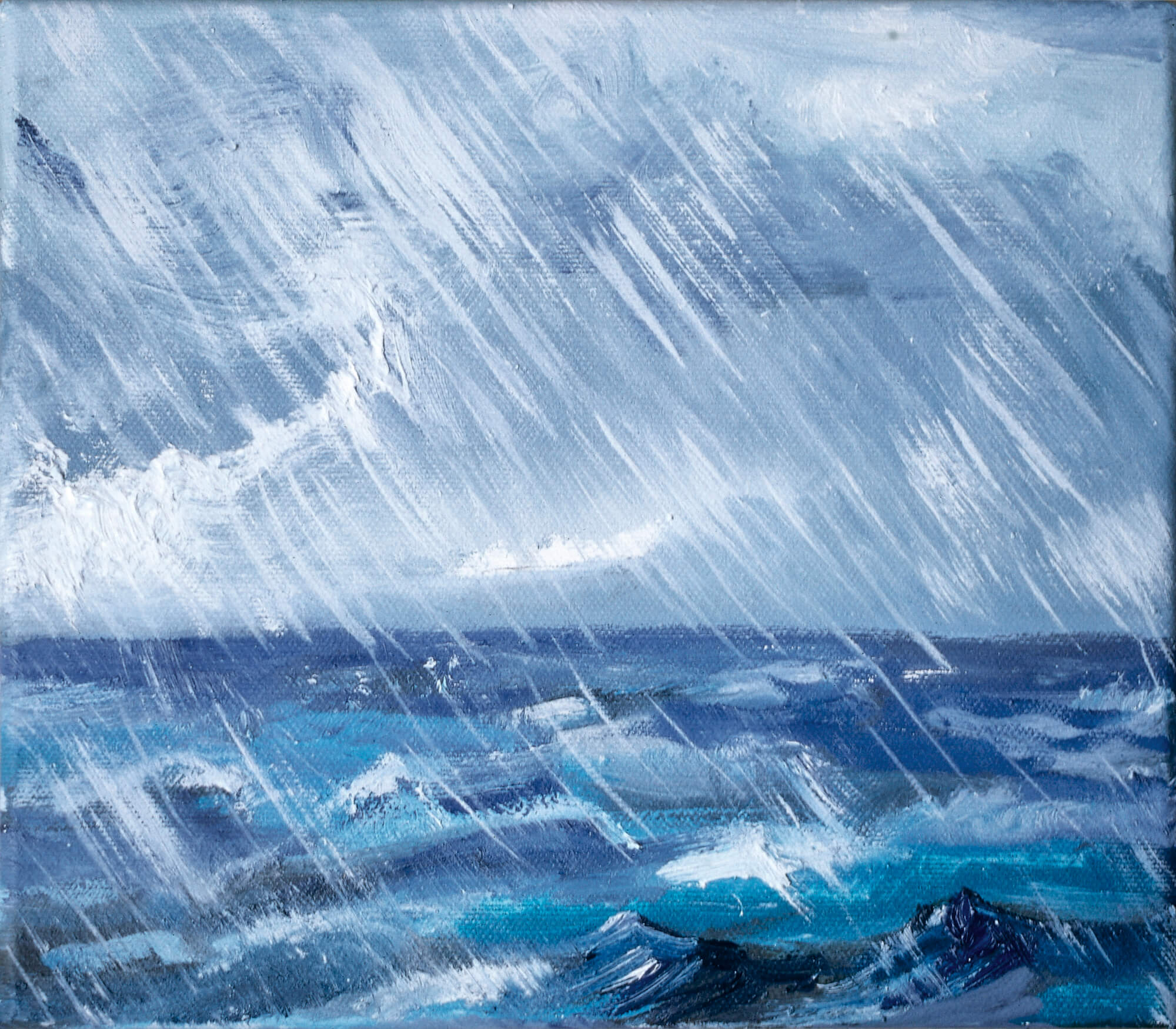 11. Emilia Tsekoura, Rain I, 1997, Oil, 25 X 22.5 Cm