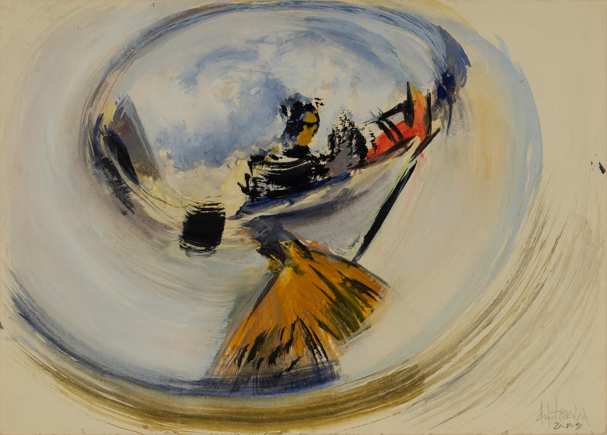 13. Emilia Tsekoura Eggland No.22 21 08 1991 Watercolor And Tempera 35cm X 25cm