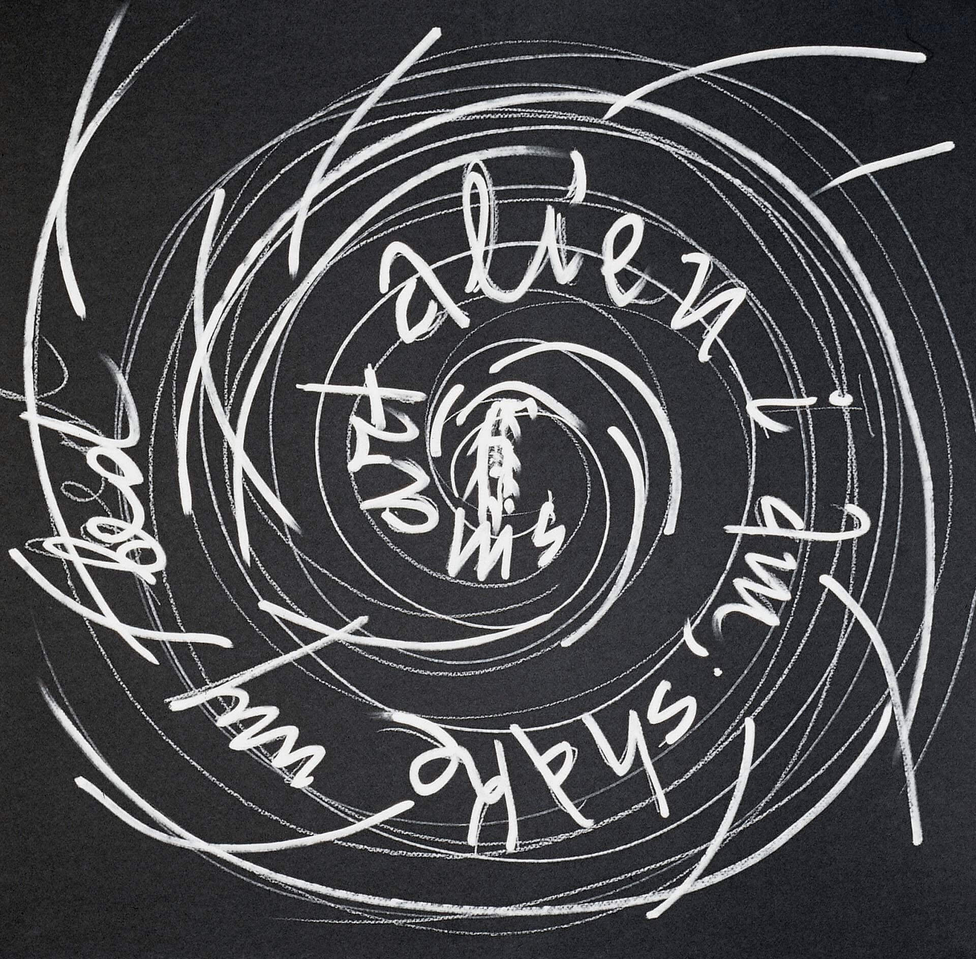 15. Emilia Tsekoura, Smart Alien I Am; Shake My Bed , '01, Posca And Karisma Pencils On Black Paper 55 X 55 Cm