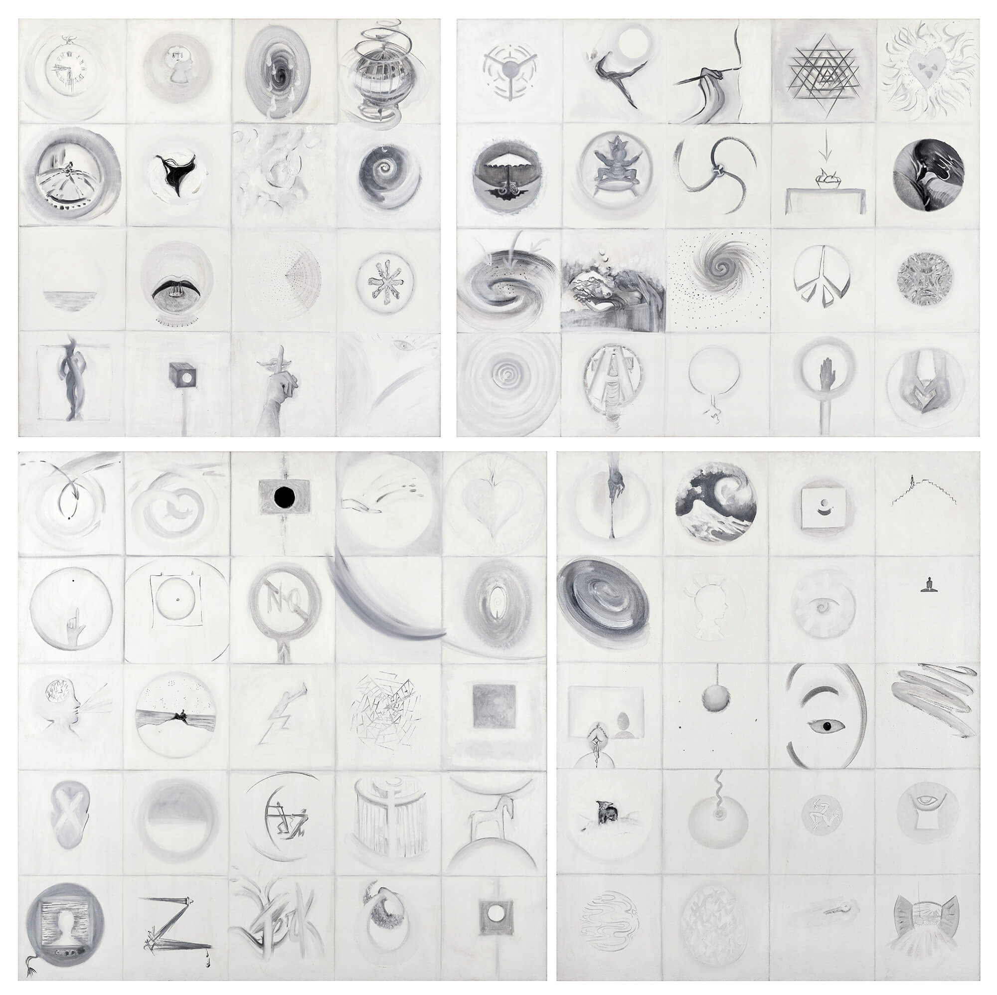 2. Emilia Tsekoura 4 Panel Painting Oil On Canvas 2004 2005 243cm X 243cm