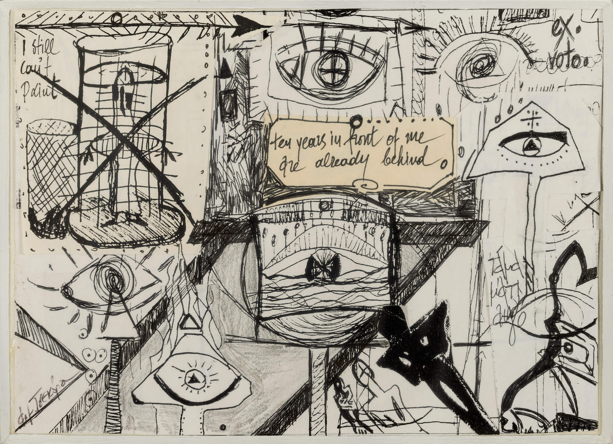 21.emilia Tsekoura Ex Voto Ii Collage And Pen On Paper 1989 18cm X 13cm