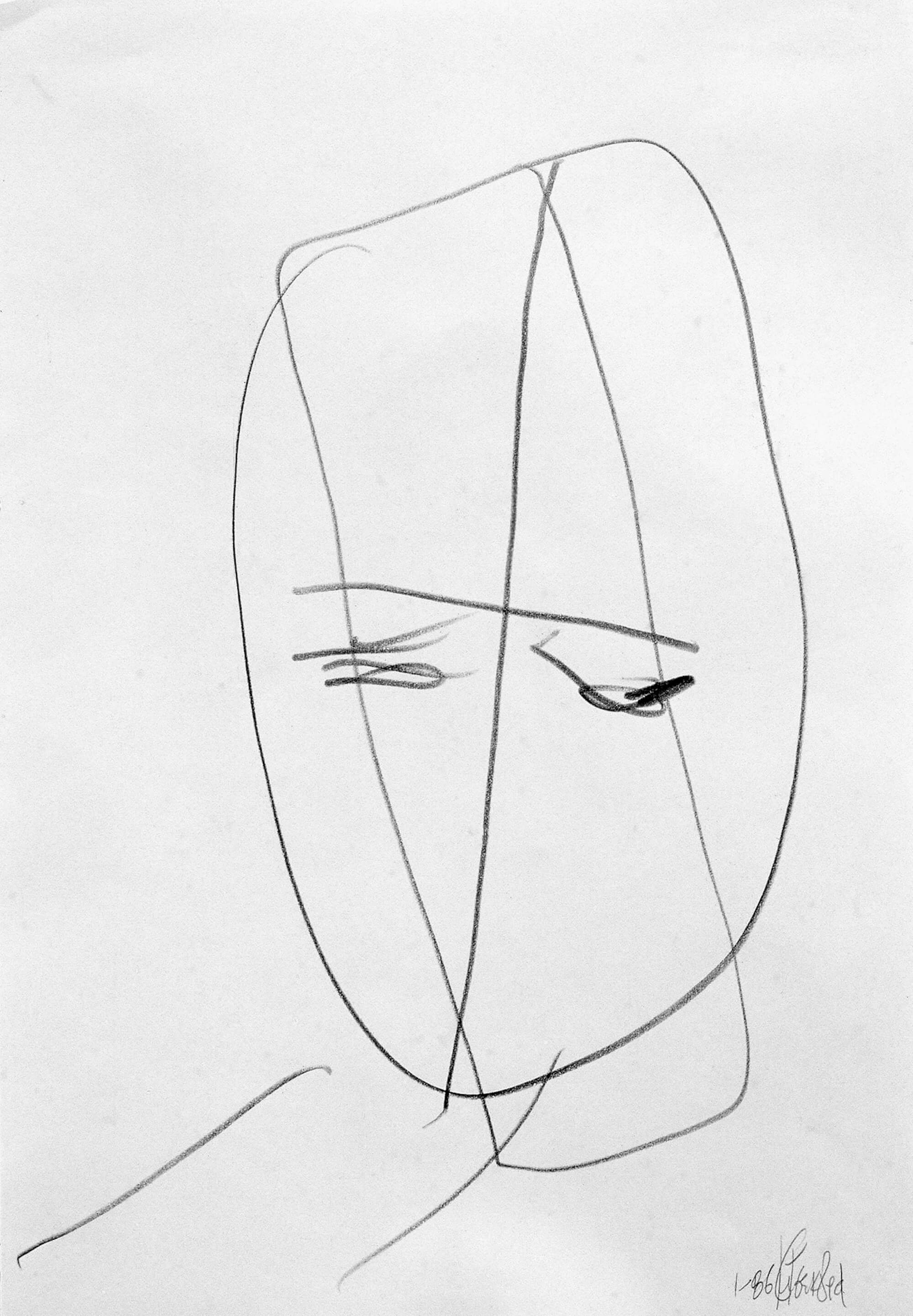 23.emilia Tsekoura, Migraine, 1986, Pencil Drawing, 21 X 29,7 Cm Col. Kitty Kyriacopoulos