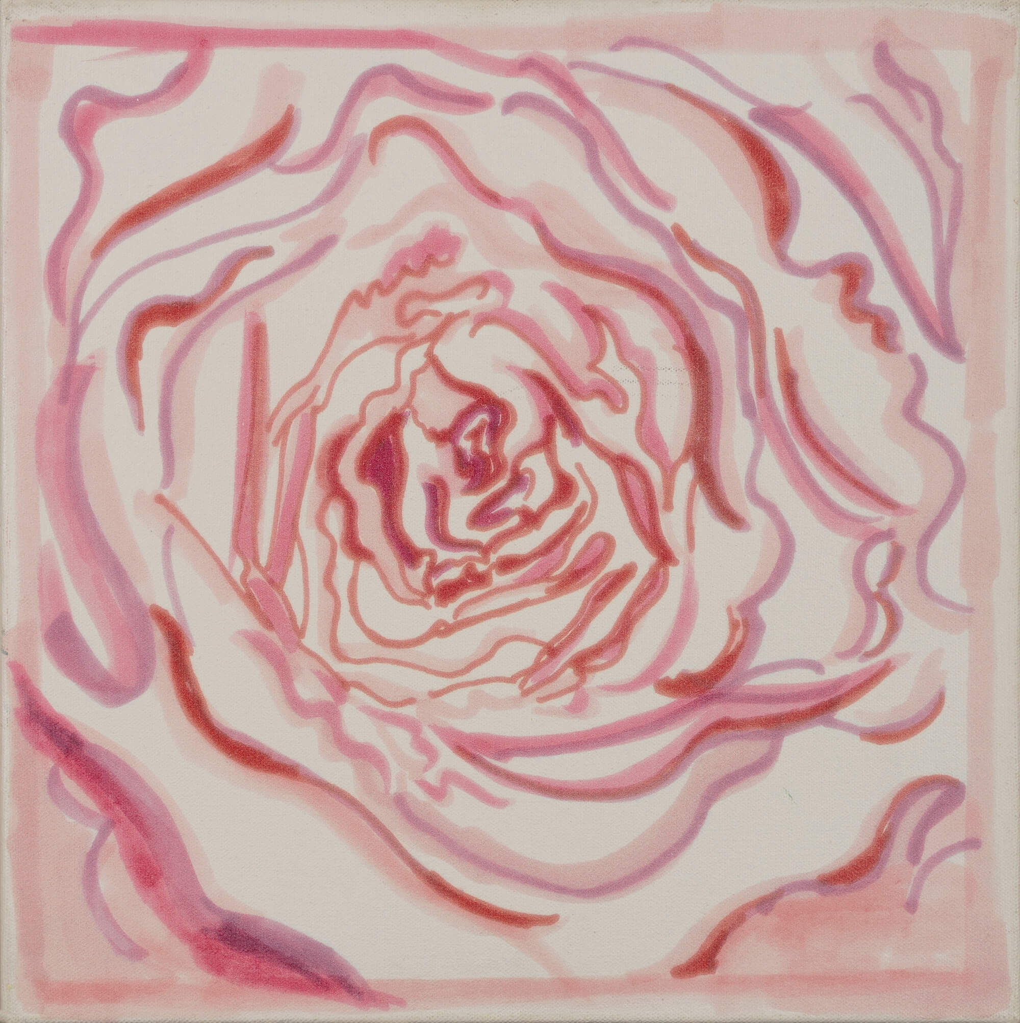 4. Emilia Tsekoura The Roseness Of The Rose Ii, (9x9) Acrylic On Canvas 2009 45x45 Cm