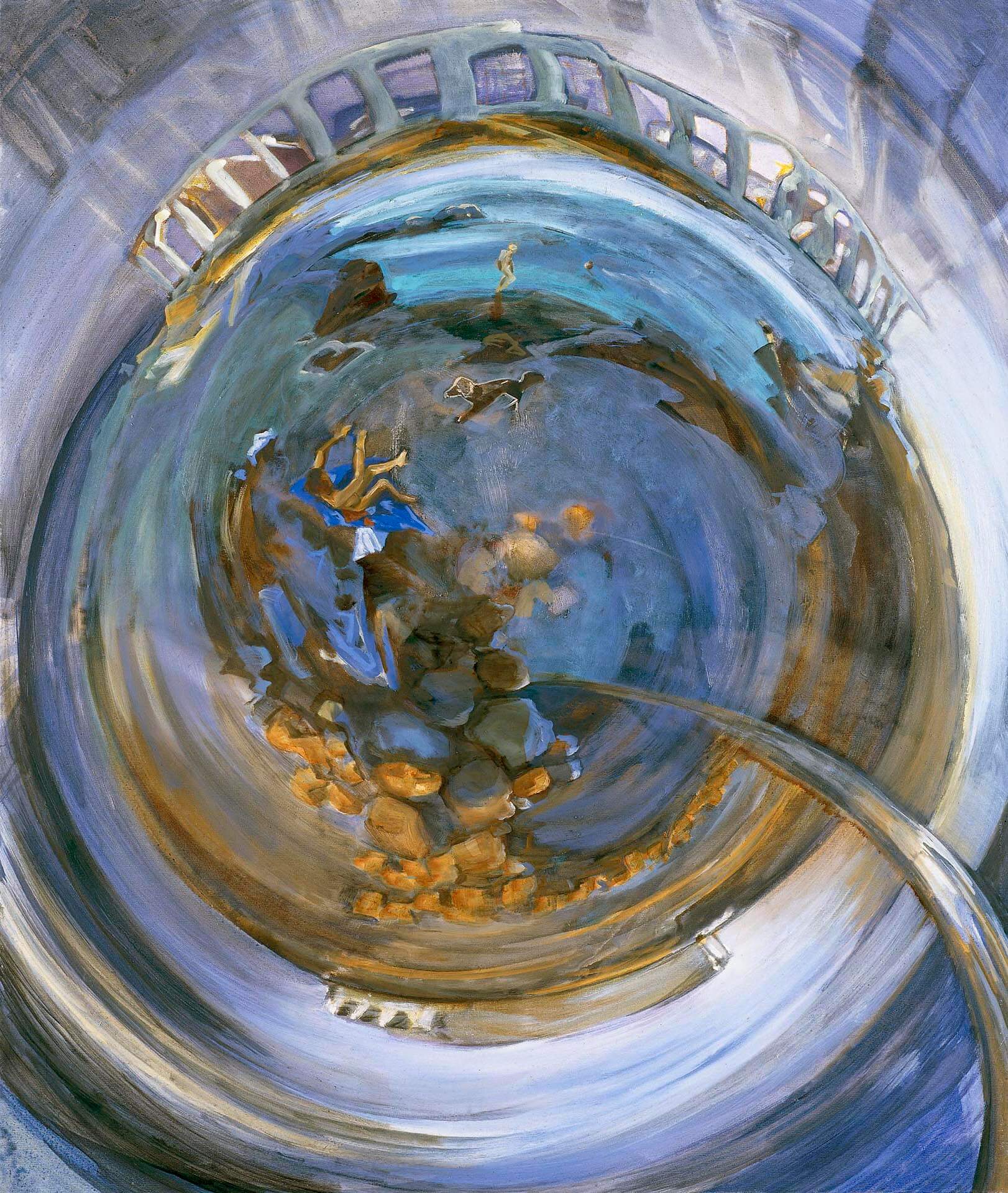 6. Emilia Tsekoura, Camping At Parthenon , '99, Oil On Canvas, 110 X 130 Cm