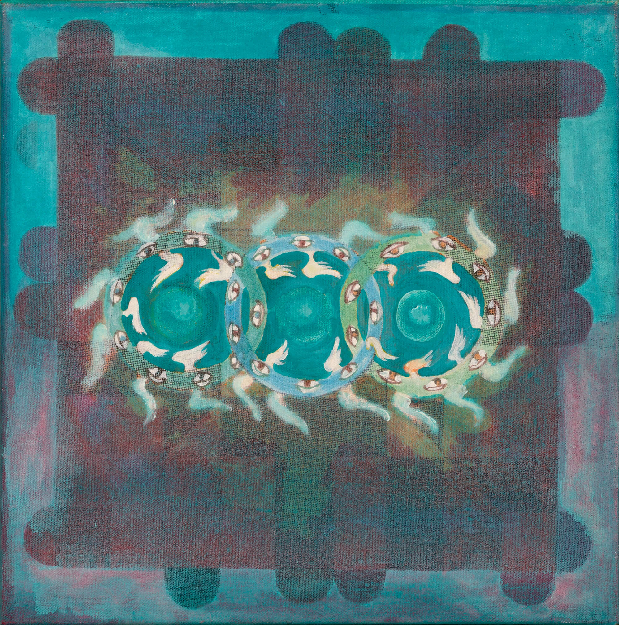 6. Emilia Tsekoura Divine Protection ΙΙ 9x9 2009 45x45 Cm Acrylic And Oil On Canvas. 1