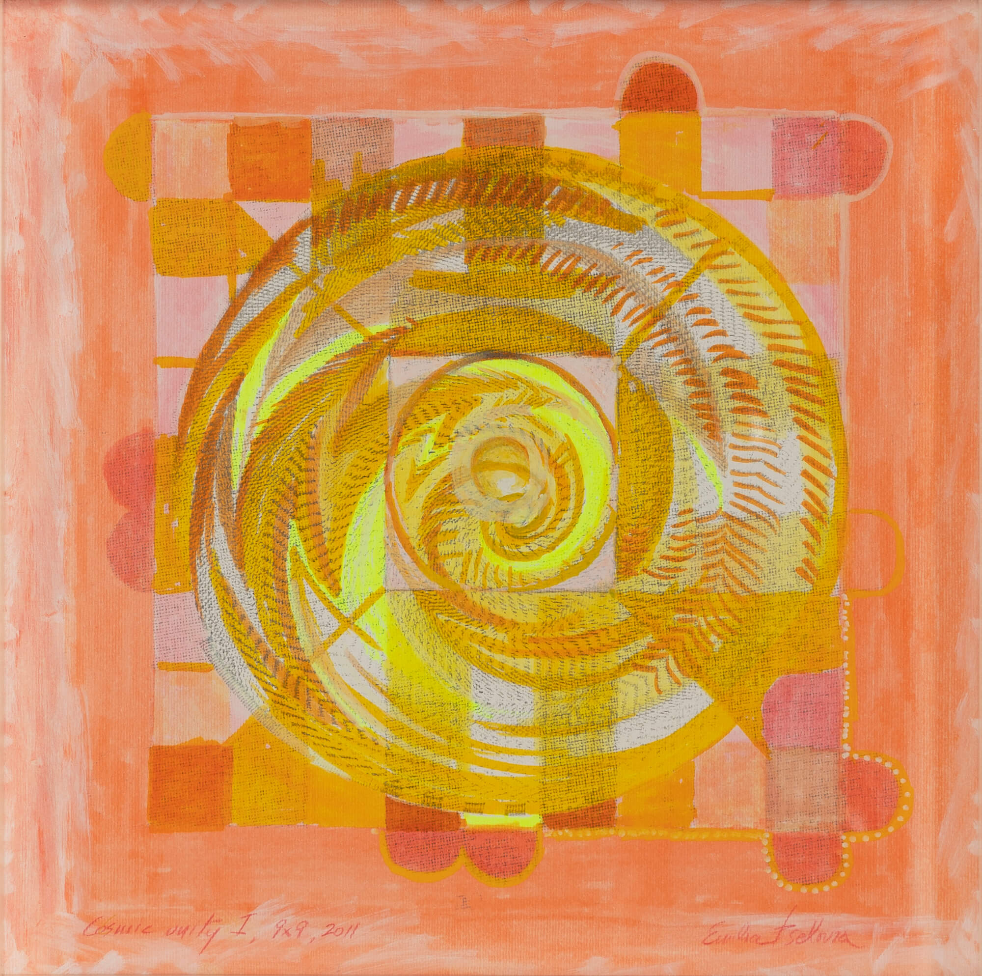 Cosmic Unity I, (9x9), 2009, 30x30 Cm, Print, Markers And Posca On Paper