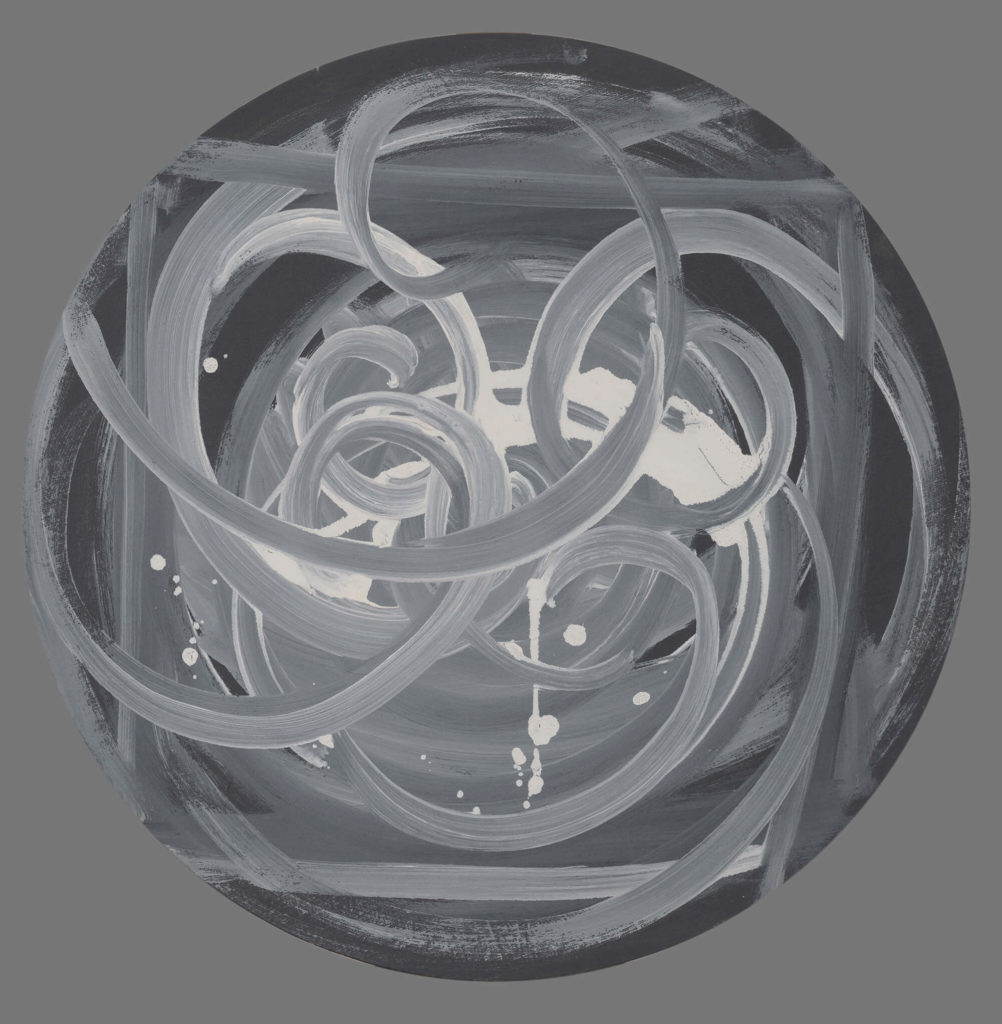 Emilia Tsekoura Cosmic Spiraling Acrylic On Canvas 60cm 2014 Diameter