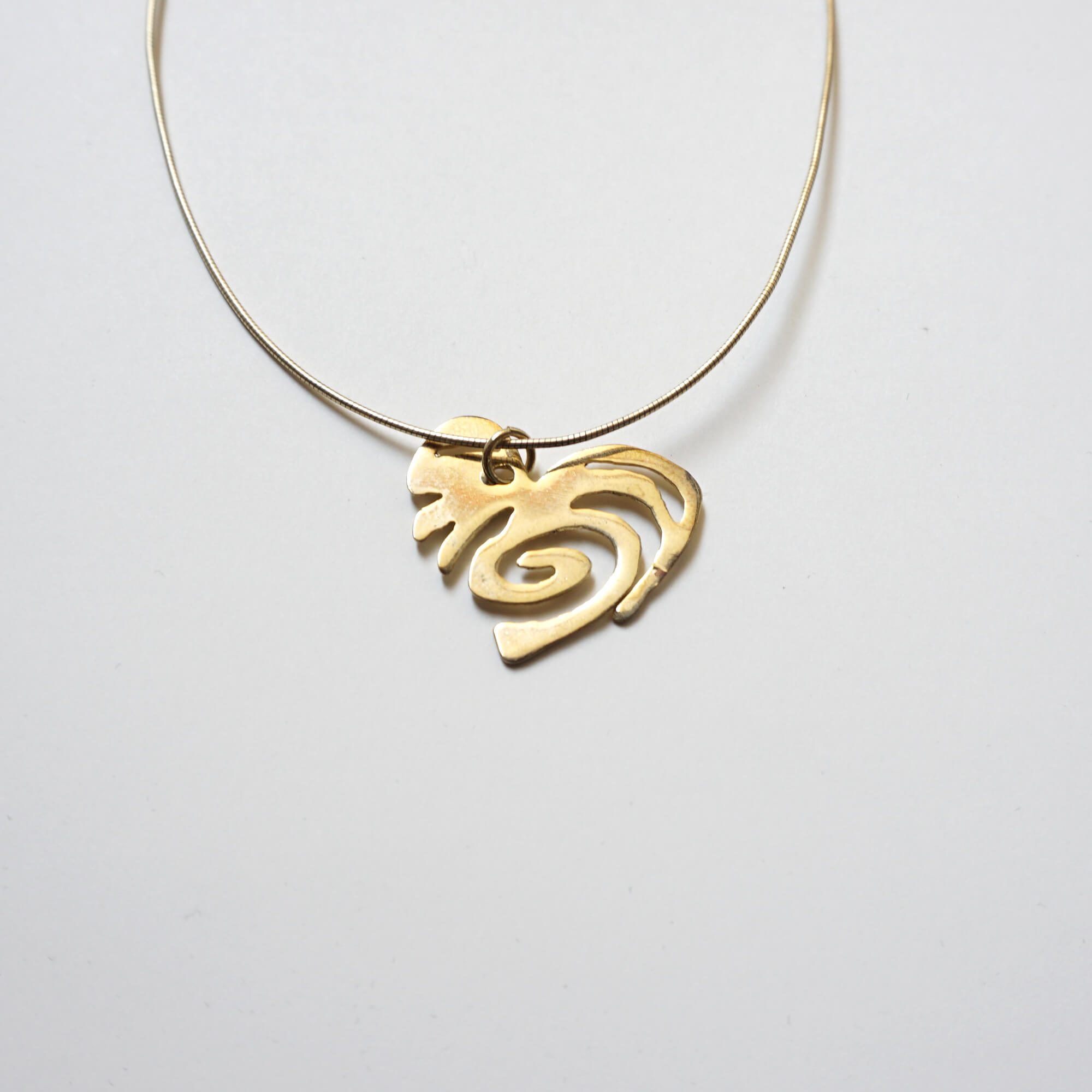 Emilia Tsekoura Heart Rock Collection Marneri Gallery Gold Plated Pendand Necklace With Heart 2012 3cm X 3cm