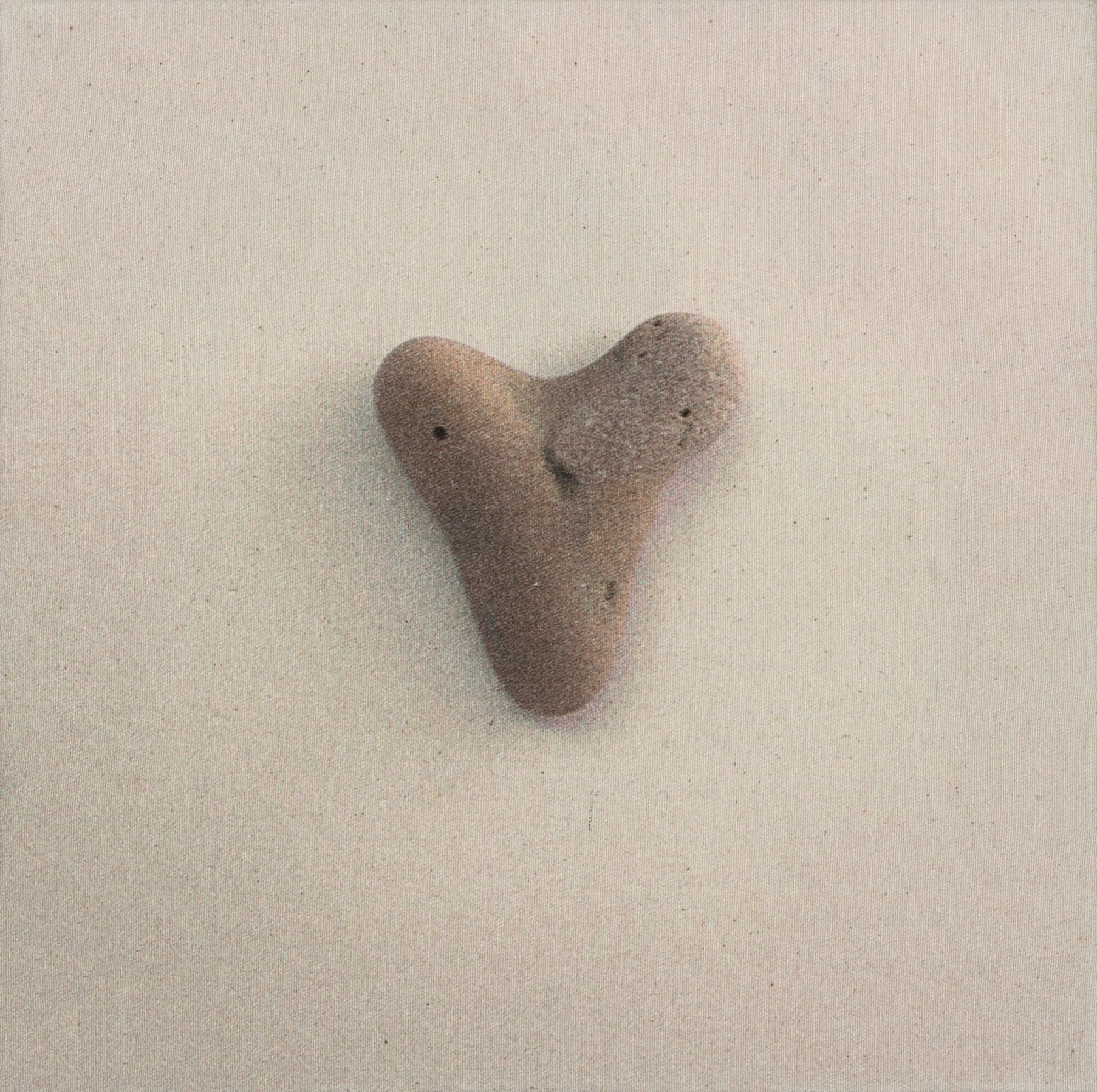 Emilia Tsekoura, Heart Rock Collection Marneri Gallery Heart No11, Print On Burlap 1:1, 2008, 30x30cm
