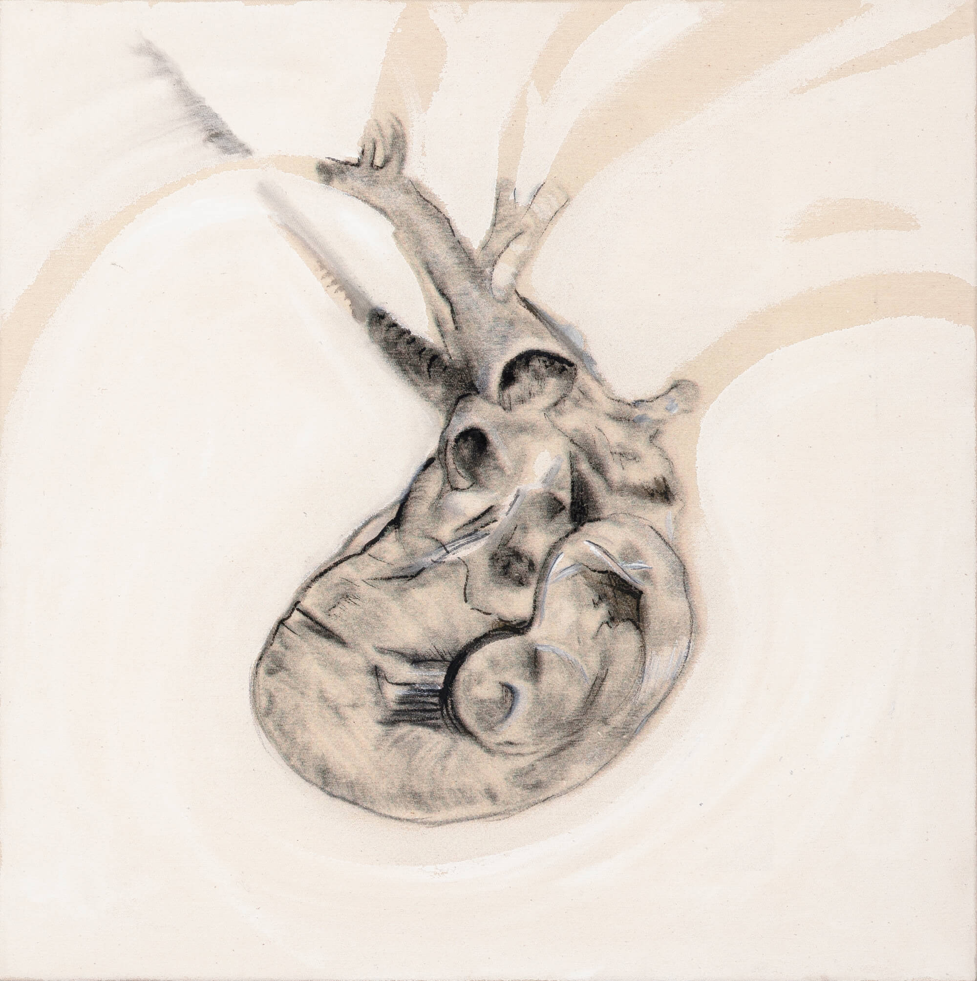 Emilia Tsekoura, Heart Rock Collection Marneri Gallery Heart No15 Print On Burlap 1:1, 2008, 45x45cm