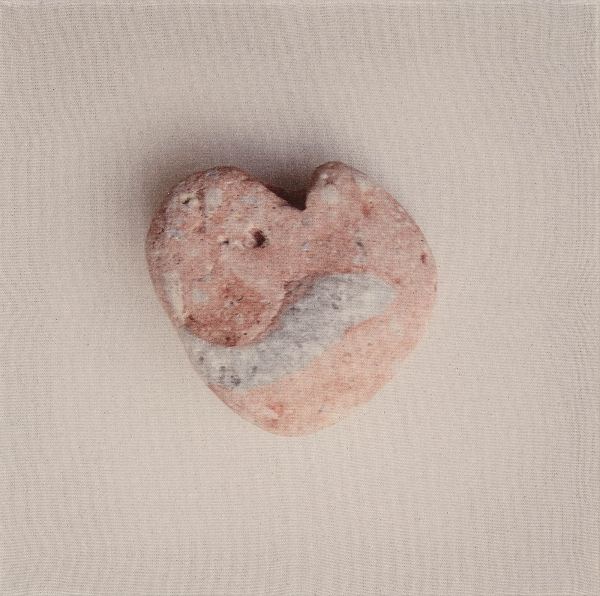 Emilia Tsekoura, Heart Rock Collection Marneri Gallery Heart No21 Print On Burlap 1:1, 2008, 45x45cm