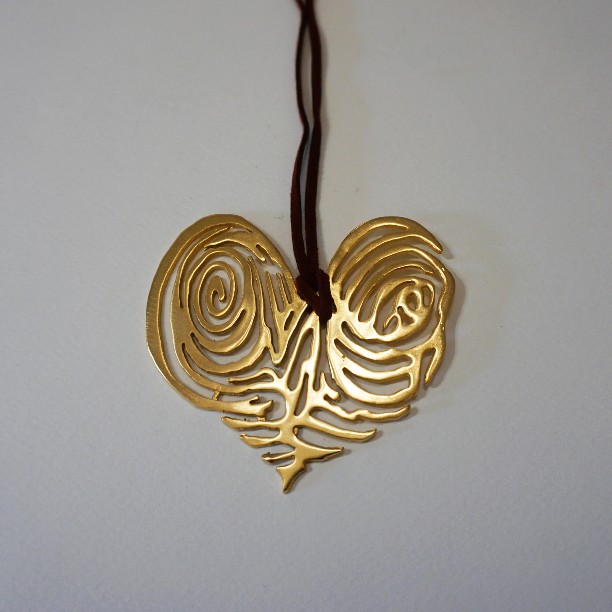 Emilia Tsekoura Heart Rock Collection Marneri Gallery Silver Gold Plated Heart Pendant 2008 8,5cm X 8,5cm