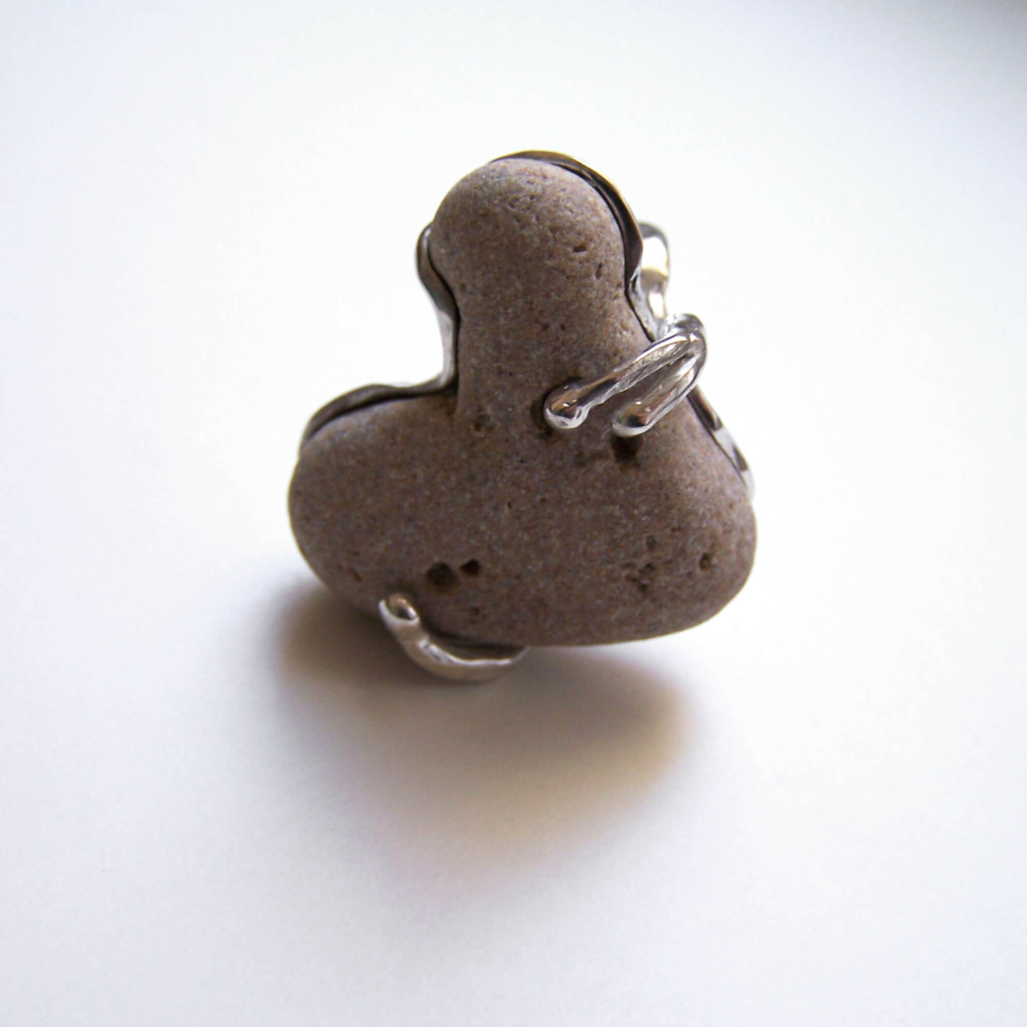 Emilia Tsekoura Heart Rock Collection Marneri Gallery Silver Ring With Heart Rock (front) 2008