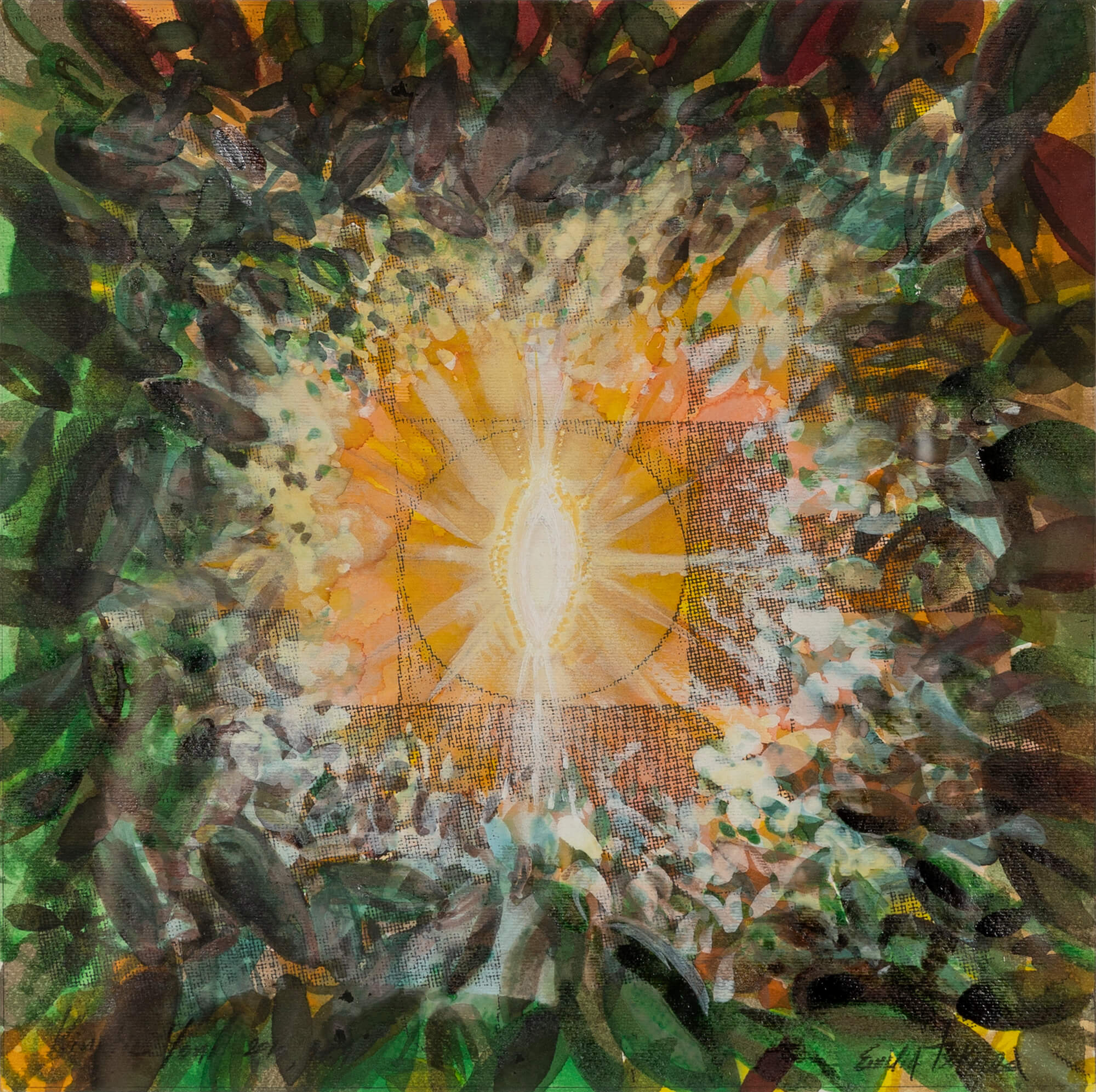 Kinetic Yoni, (9x9), 2010, 30x30 Cm, Print, Posca Markers And Ecoline Inks On Paper